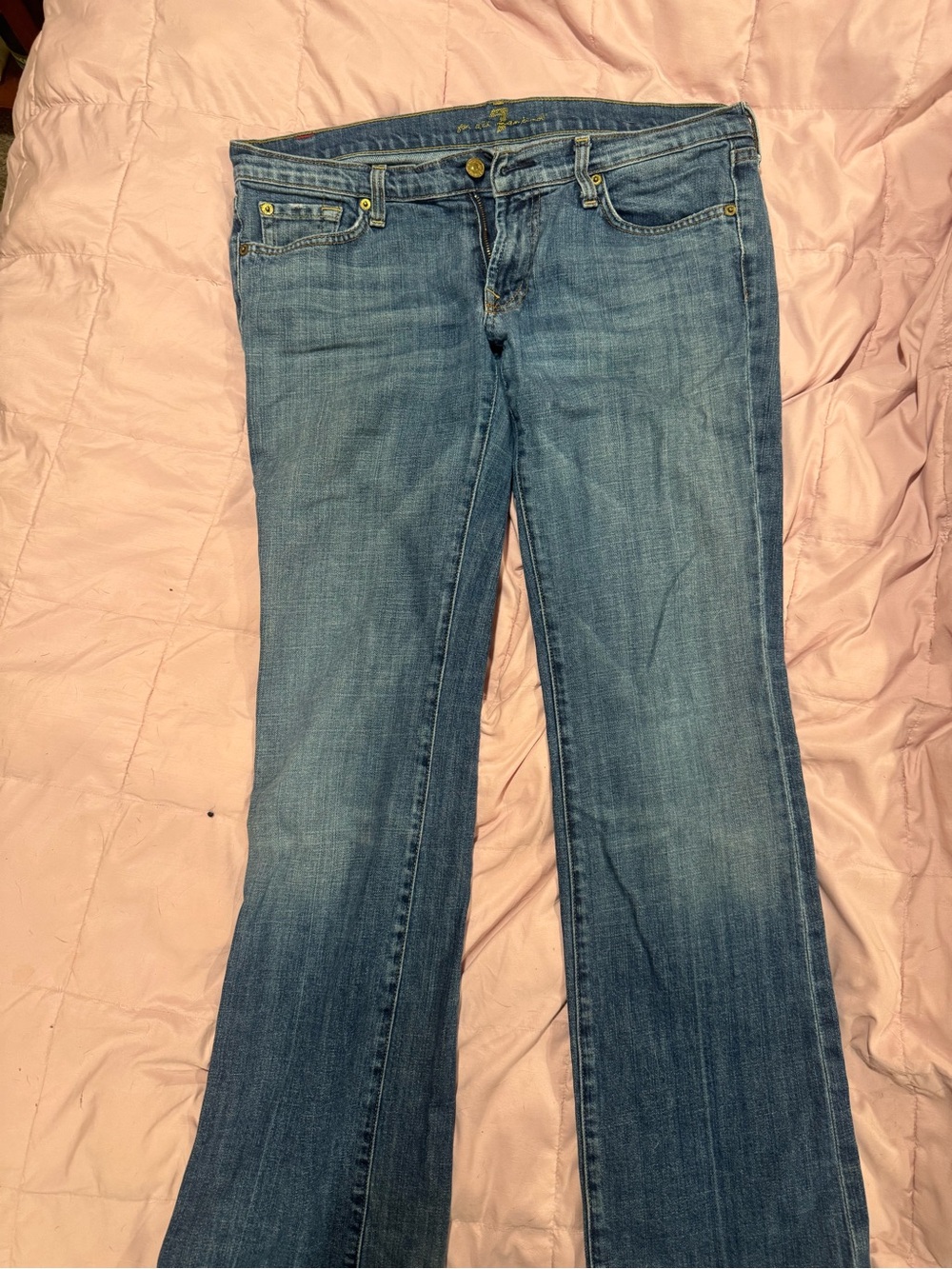 7 For All Mankind Medium Blue Flare Jeans